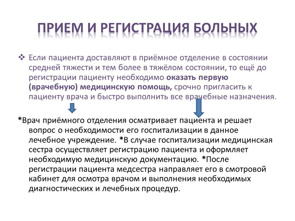 Регистрация на прием. Прием и регистрация пациента в стационар. Регистрация пациента в приемном отделении. Порядок приема больных. Прием и регистрация больных в стационаре.